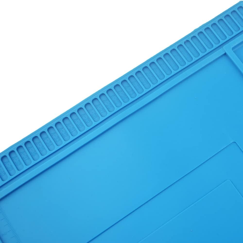 Tappeto da Saldatura e Riparazione Antistatico Antiscivolo Magnetico 45 x 30 cm in Silicone Blu TECHLY - immagine 7