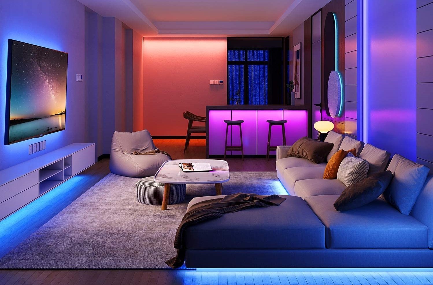 Kit Striscia LED Intelligente 5m con Funzione Musicale e Controllo Vocale Alexa, R5149 WOOX - immagine 8