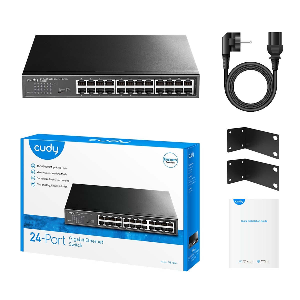 Switch Gigabit Ethernet a 24 Porte, GS1024 CUDY - immagine 8