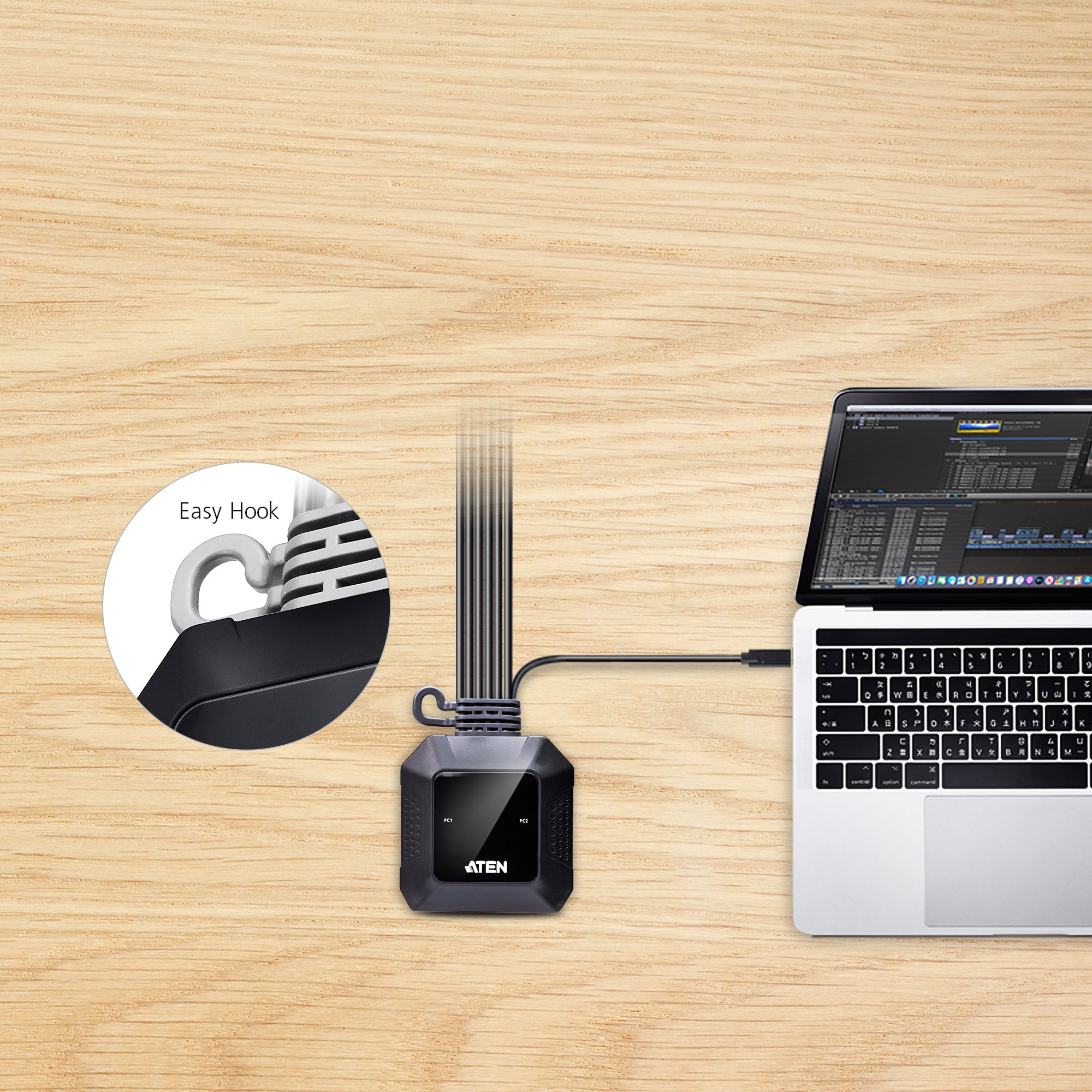 Switch KVM Cablato Ibrido DisplayPort USB-C™ a 2 porte, CS52DP ATEN - immagine 8