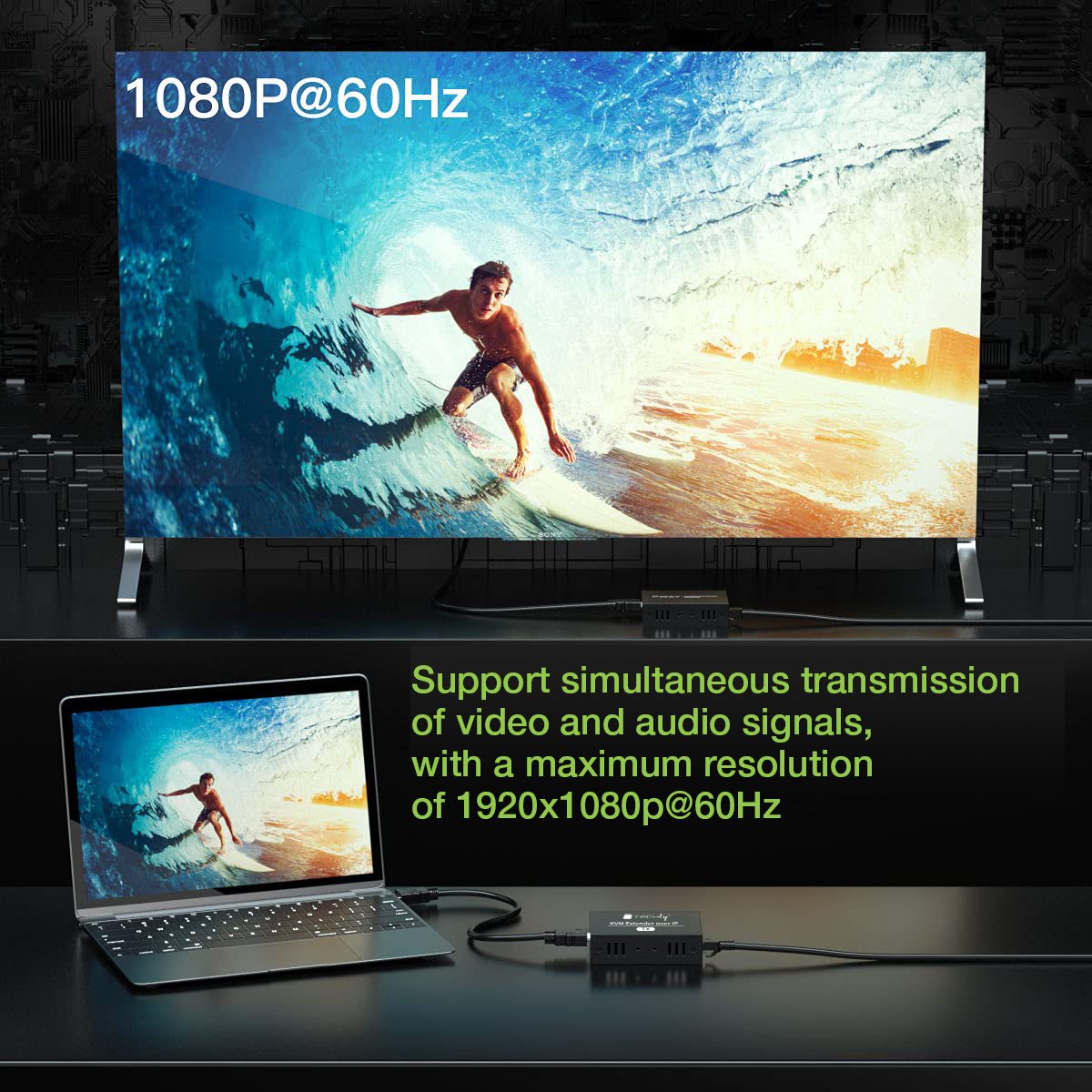 HDMI KVM Extender Over Ethernet 1080p@60Hz 150m TECHLY - immagine 7
