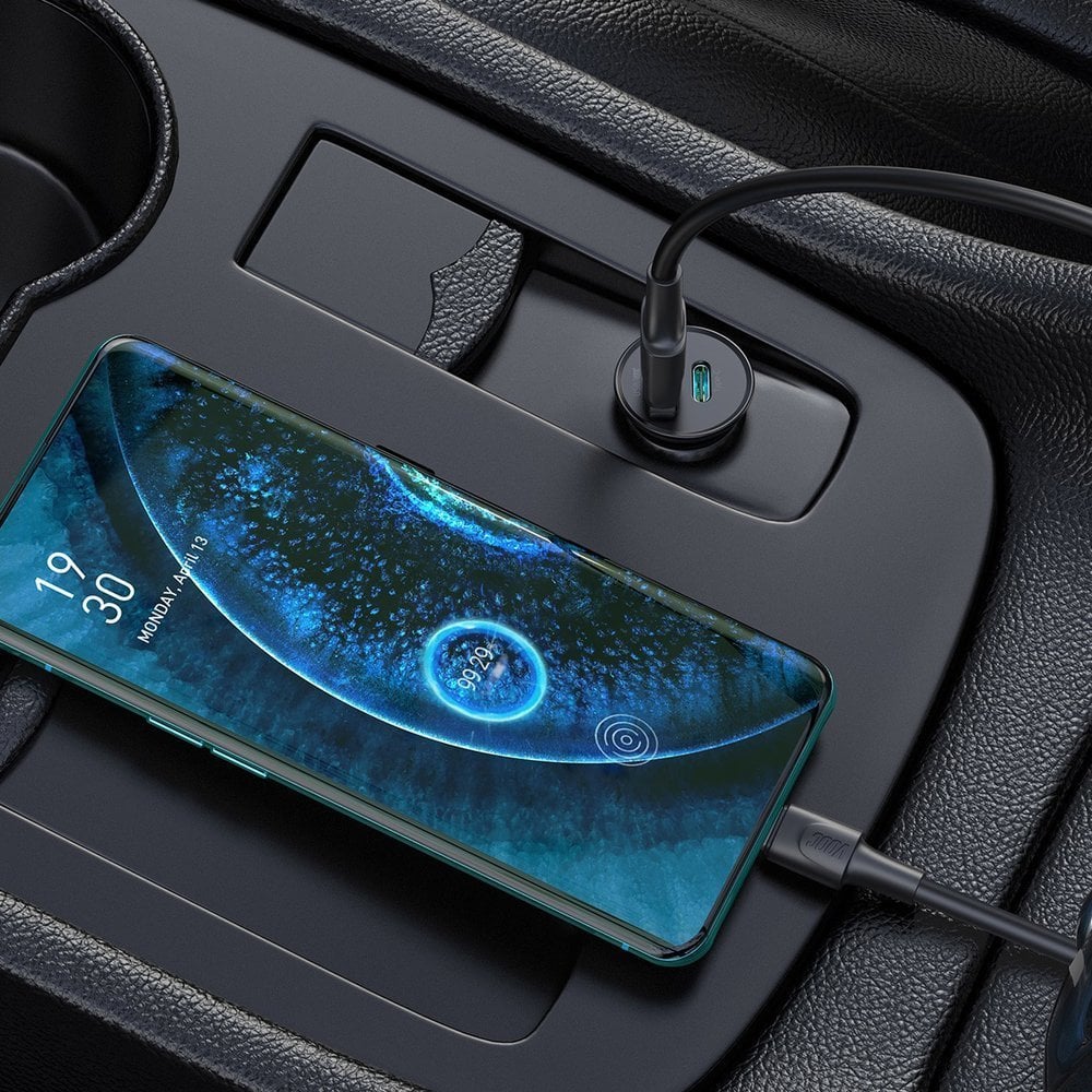 Mini Caricatore da Auto USB-A e USB-C™ Ricarica rapida 38W Metallo Nero TECHLY - immagine 7