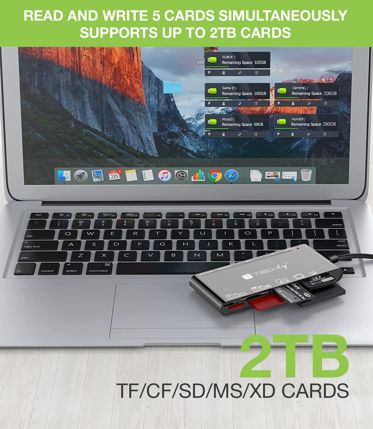 Lettore di Memorie SD 7 in 1 USB 3.0 tipo A e USB-C™ TECHLY - immagine 8