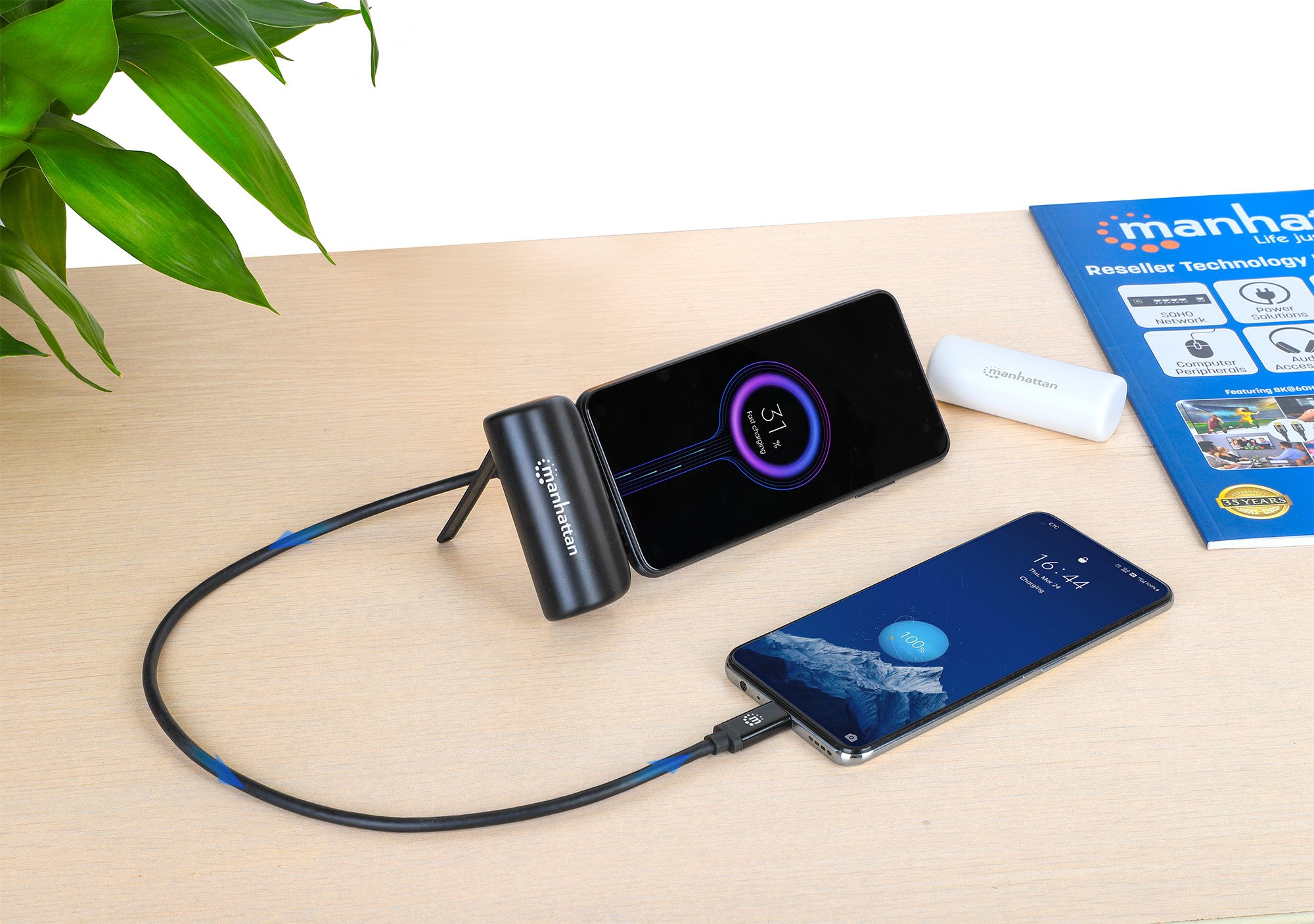 Power Bank PD 5000 mAh con Presa USB-C™ Integrata 20W Bianco MANHATTAN - immagine 8