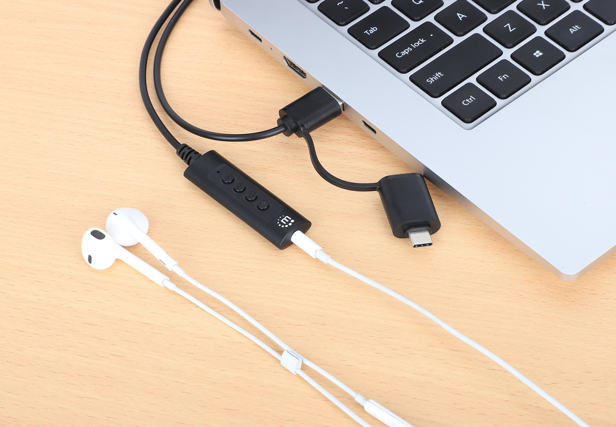 Cavo Adattatore 2-in-1 da USB-C™ e USB-A a Audio Stereo Aux da 3,5 mm MANHATTAN - immagine 8