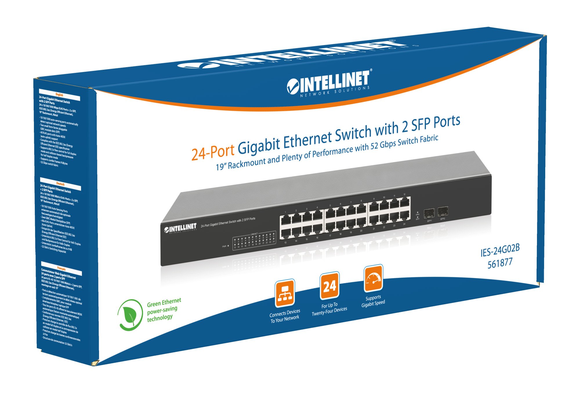 Gigabit Ethernet Switch 24 porte con 2 porte SFP INTELLINET - immagine 8