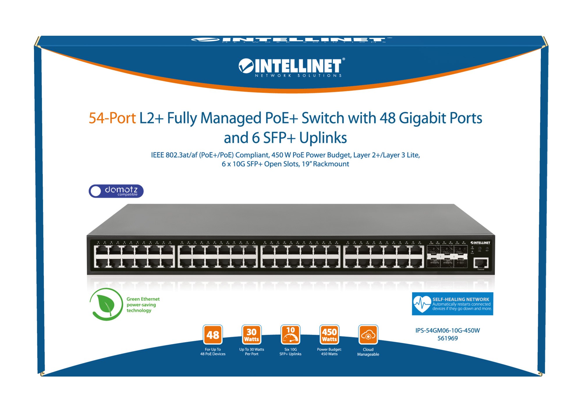 Switch Gigabit Ethernet PoE+ 48 Porte Layer2+ Managed con Sei Slot 10 GbE INTELLINET - immagine 8