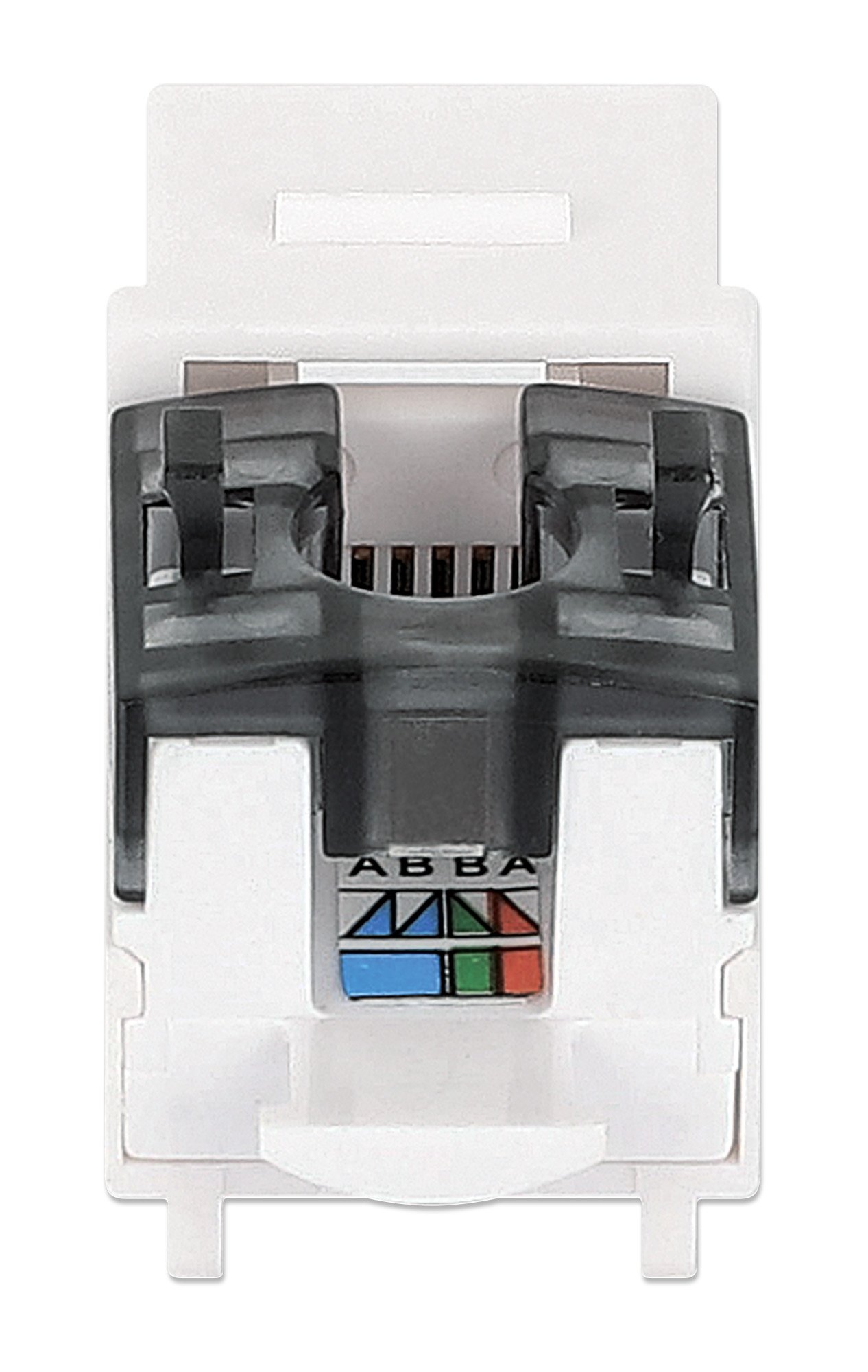 Frutto Keystone Slim Cat.6 per Cavo Rigido con Supporto Punch-Down 25 pz Bianco INTELLINET - immagine 7