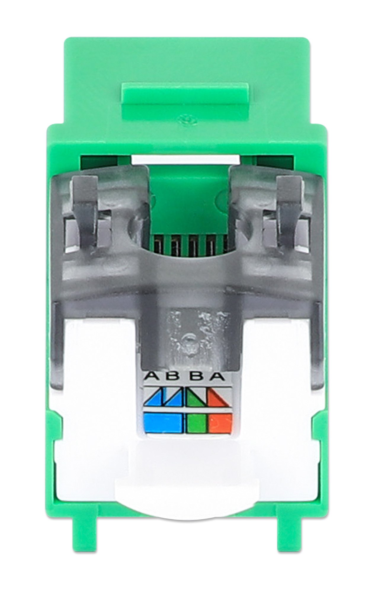 Frutto Keystone Slim Cat.6 per Cavo Rigido con Supporto Punch-Down 25 pz Verde INTELLINET - immagine 7