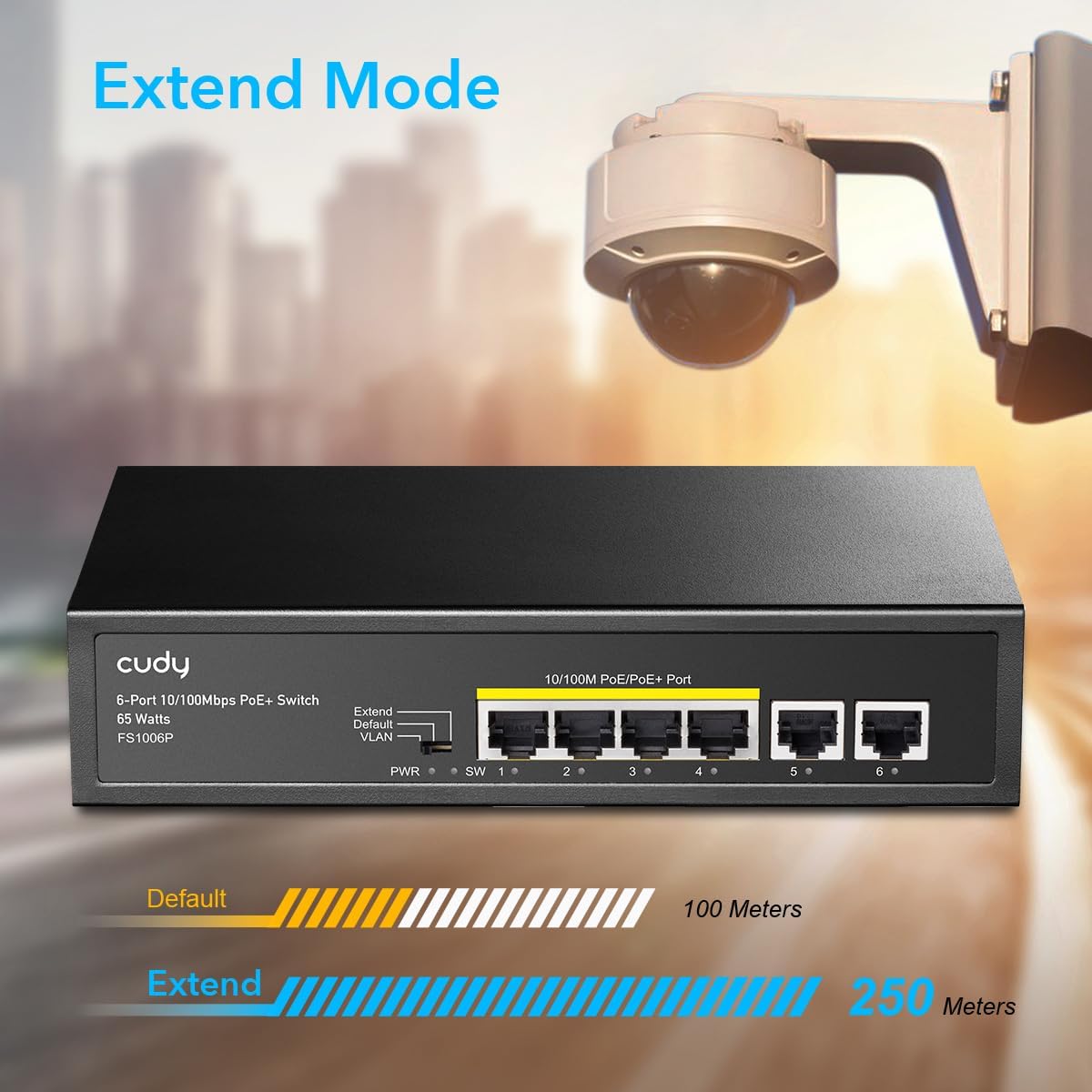 Switch PoE+ 6 Porte 10/100M 60W, FS1006P CUDY - immagine 9