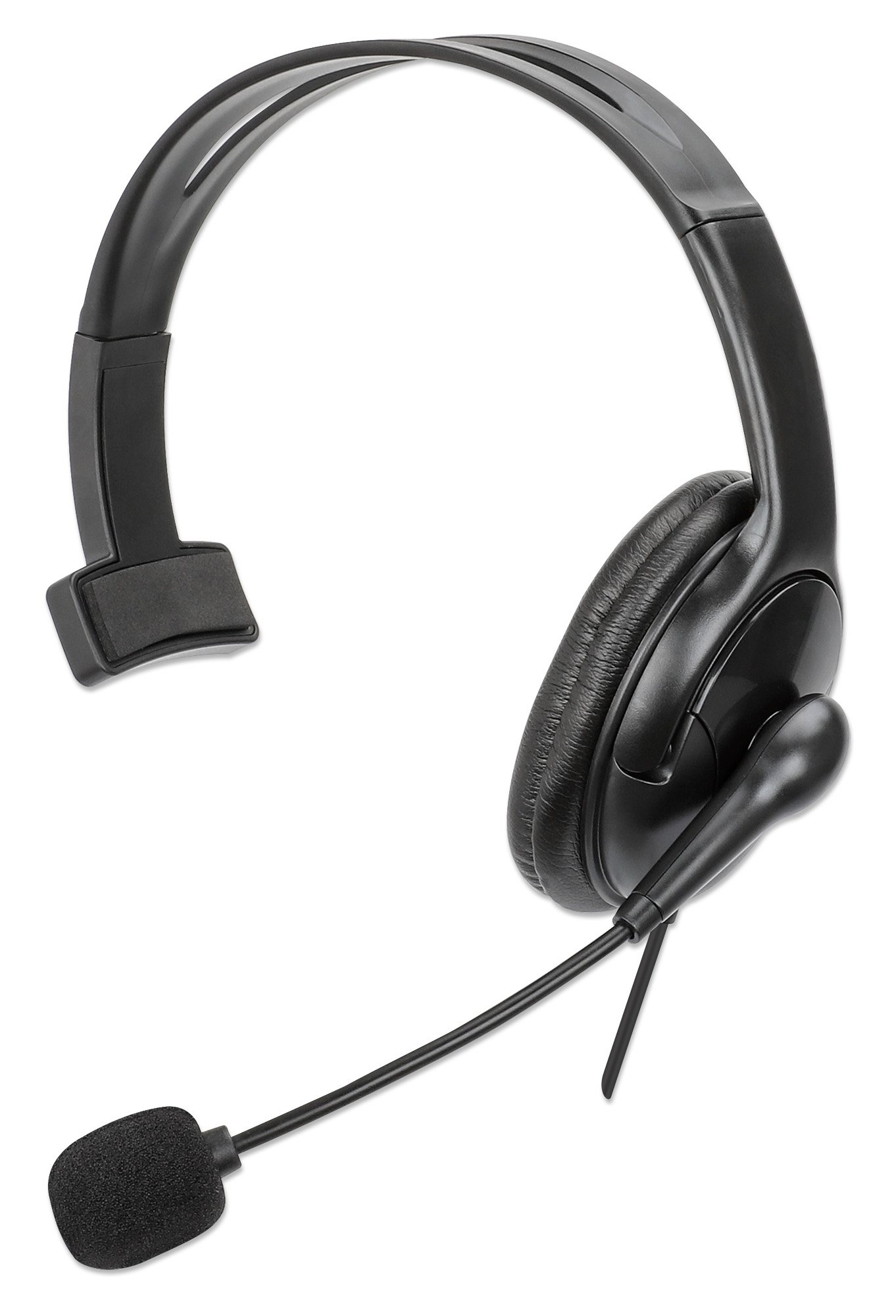 Cuffia Mono USB con Microfono Reversibile Cavo 2m MANHATTAN