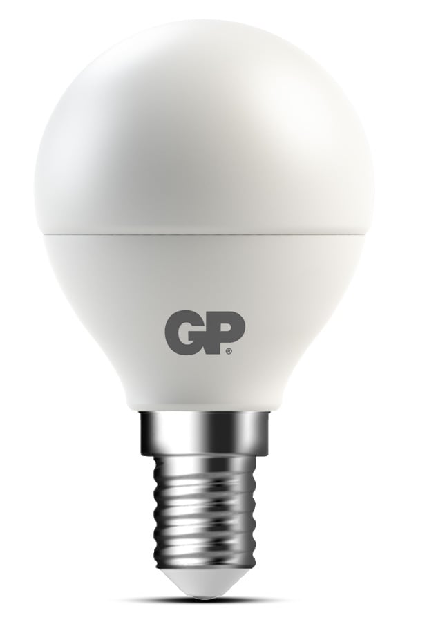 Lampadina LED Mini Globo E14 Bianco Caldo 3,5W, Classe F GP BATTERIES