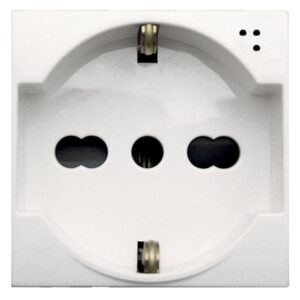 WHITEK S44 Presa Schuko Bipasso 2P+T 10/16A 250V Bianco Opaco, 446090/15TS AVE