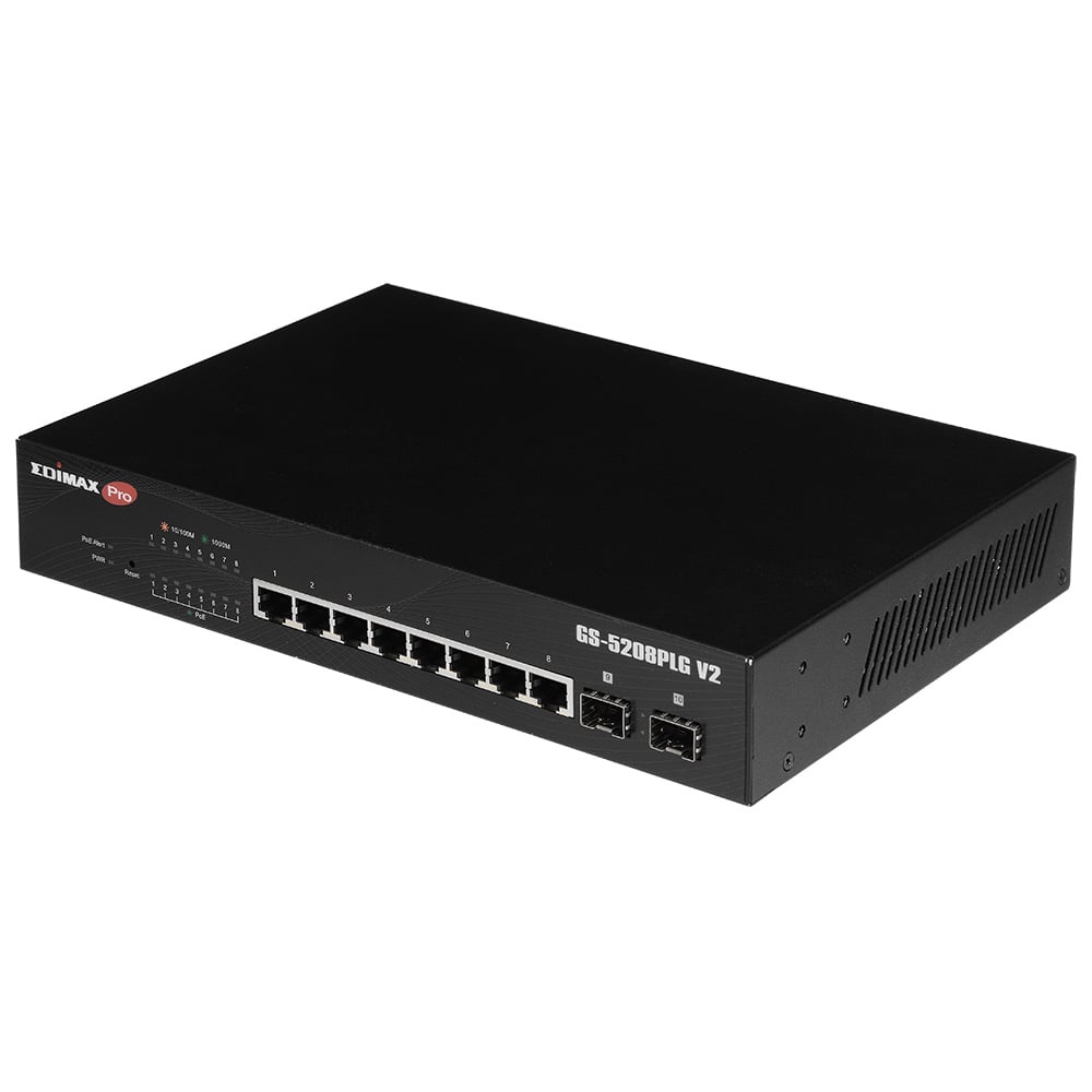 Smart Switch Web 10 porte Gigabit PoE+ 2 porte SFP, GS-5208PLG V2 EDIMAX