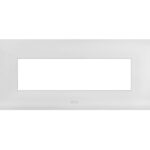 Placca Serie Smart44 in Metallo 7 Moduli Bianco Lucido AVE