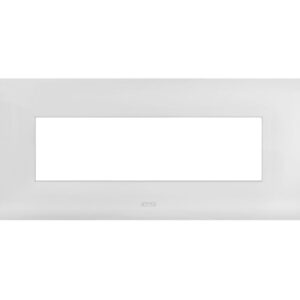 Placca Serie Smart44 in Metallo 7 Moduli Bianco Lucido AVE