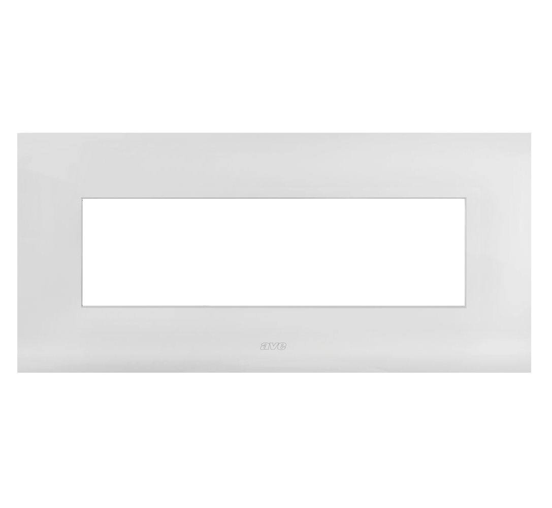 Placca Serie Smart44 in Metallo 7 Moduli Bianco Lucido AVE