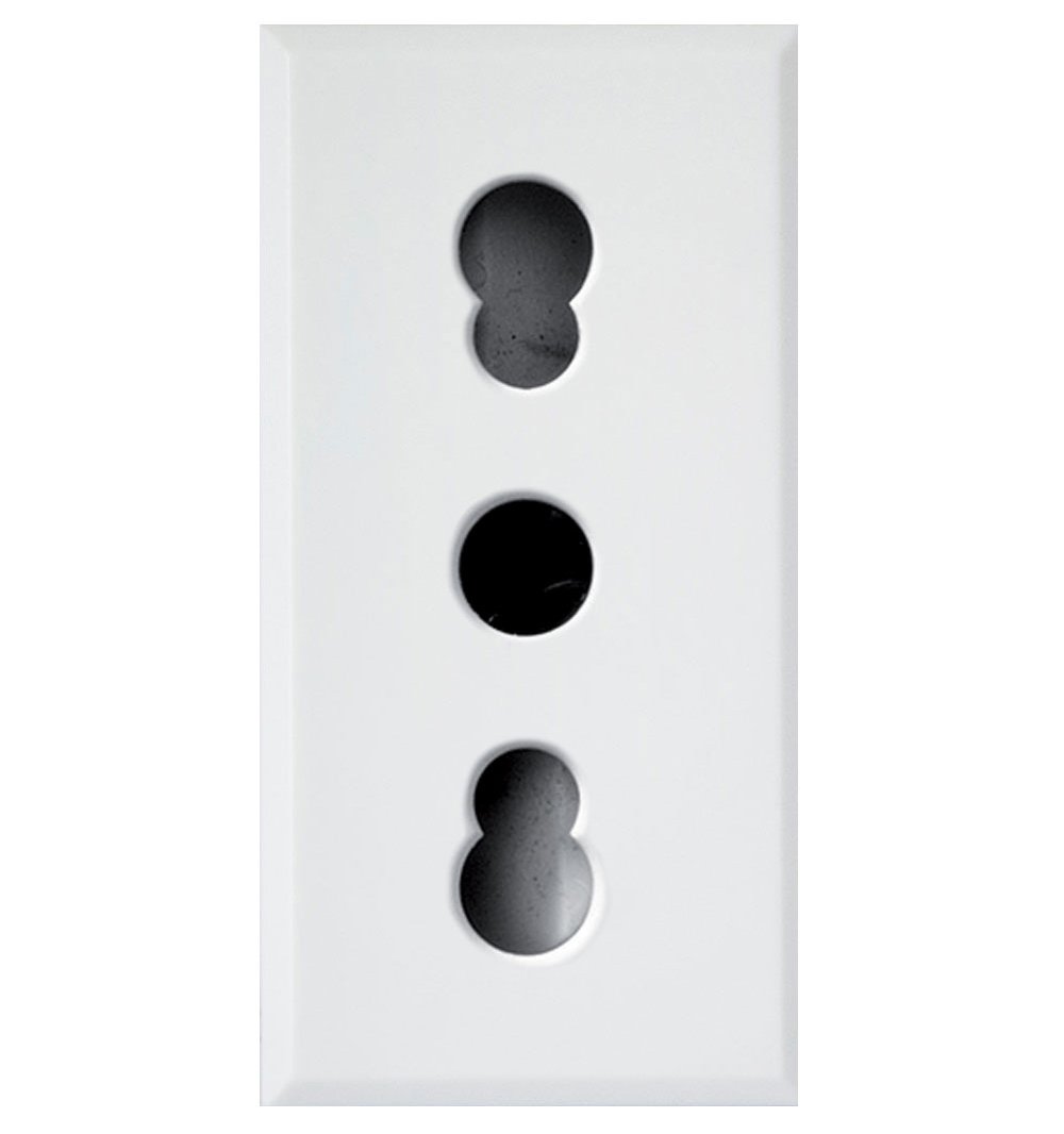 WHITEK S44 Presa bipasso 2P+T 10/16A 250V 1 Modulo Bianco Opaco, 446006/15TS AVE