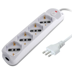 Presa Multipla a 4 Posti Italiana Bipasso/Schuko Spina 16A TECHLY