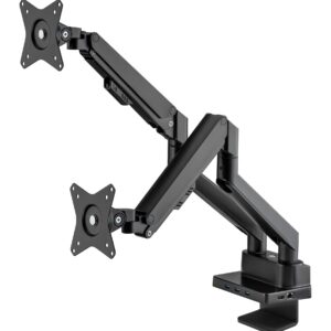 Supporto da Scrivania Doppio Monitor 17-32'' con Molla a Gas e Docking Station 8-in-1 MANHATTAN