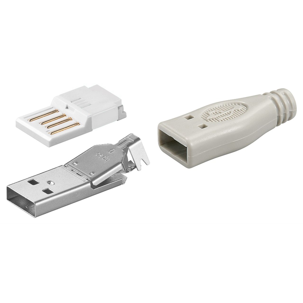 Connettore USB 2.0 da Assemblare USB-A/M a Saldare Grigio LOGILINK