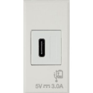 WHITEK S44 Caricatore USB-C™ 3A 240V 1 Modulo Bianco Opaco, 446082USBC AVE