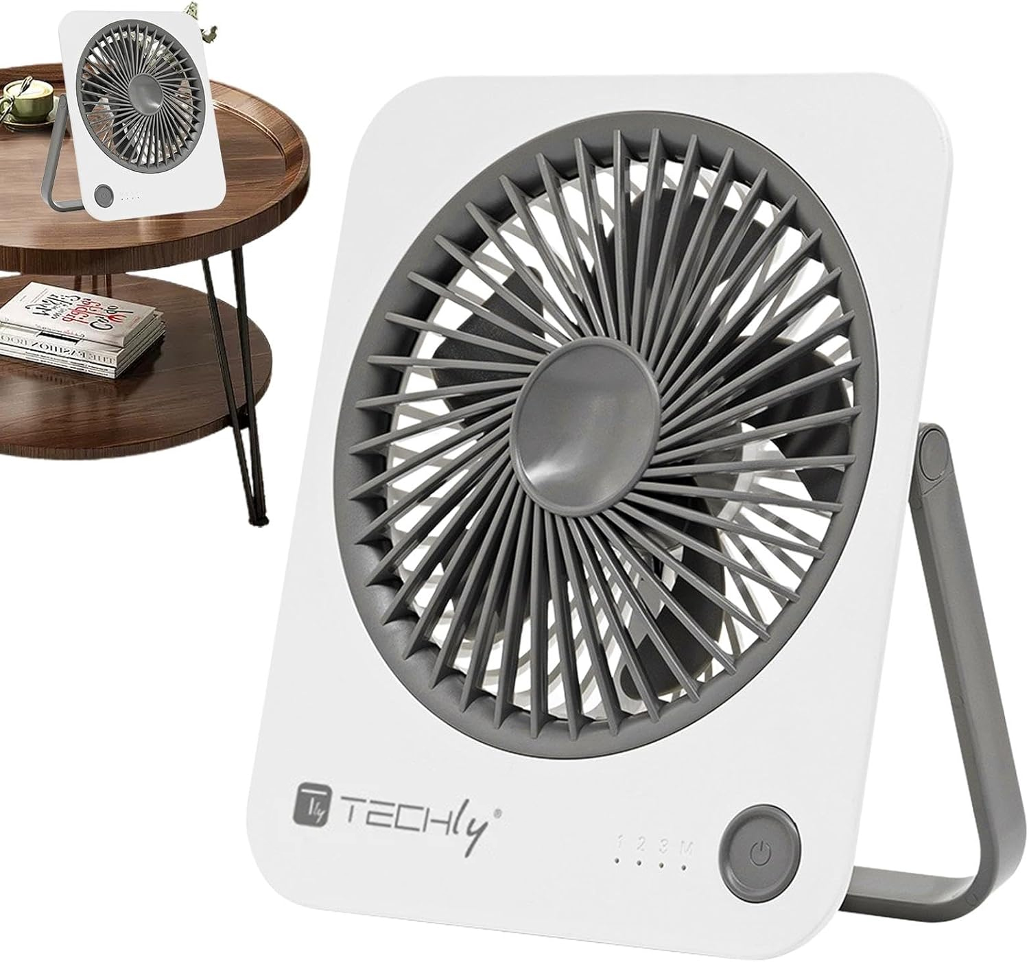 Ventilatore da Scrivania Ultra Sottile Pieghevole e Portatile a 4 Velocità TECHLY - immagine 9
