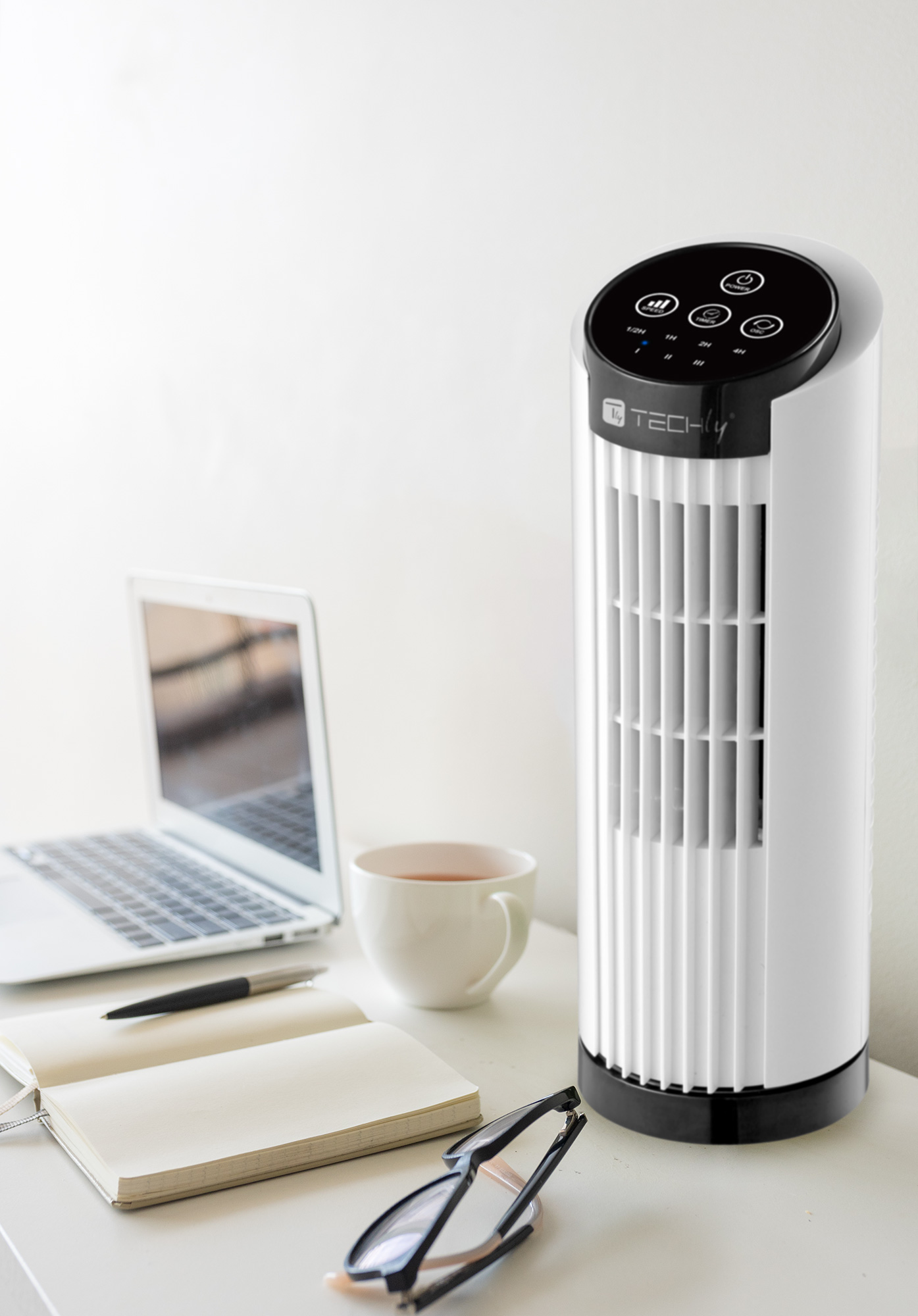 Mini Ventilatore a Torre 13'' 3 Velocità con Interruttore Touch Oscillazione 70° e Timer TECHLY - immagine 9