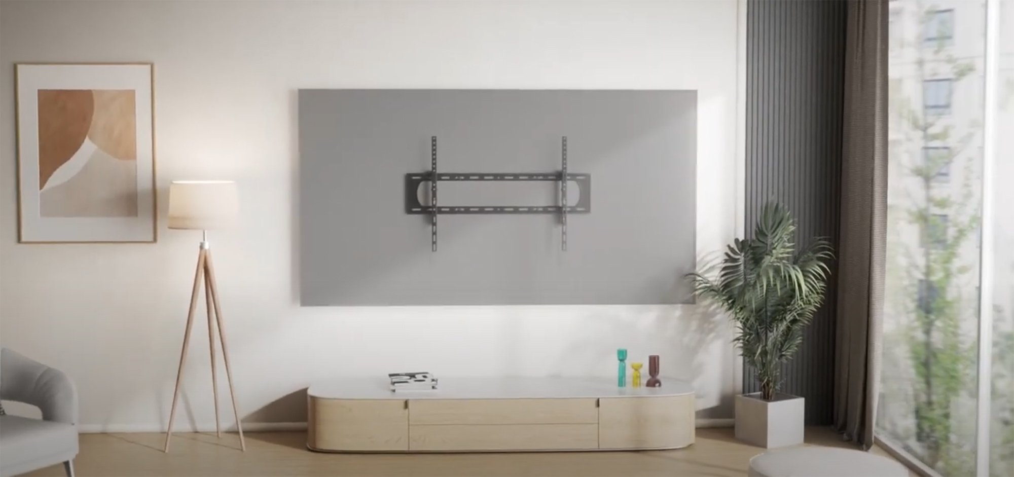 Staffa a Muro Fissa Slim TV LED LCD 60-120'' TECHLY - immagine 10
