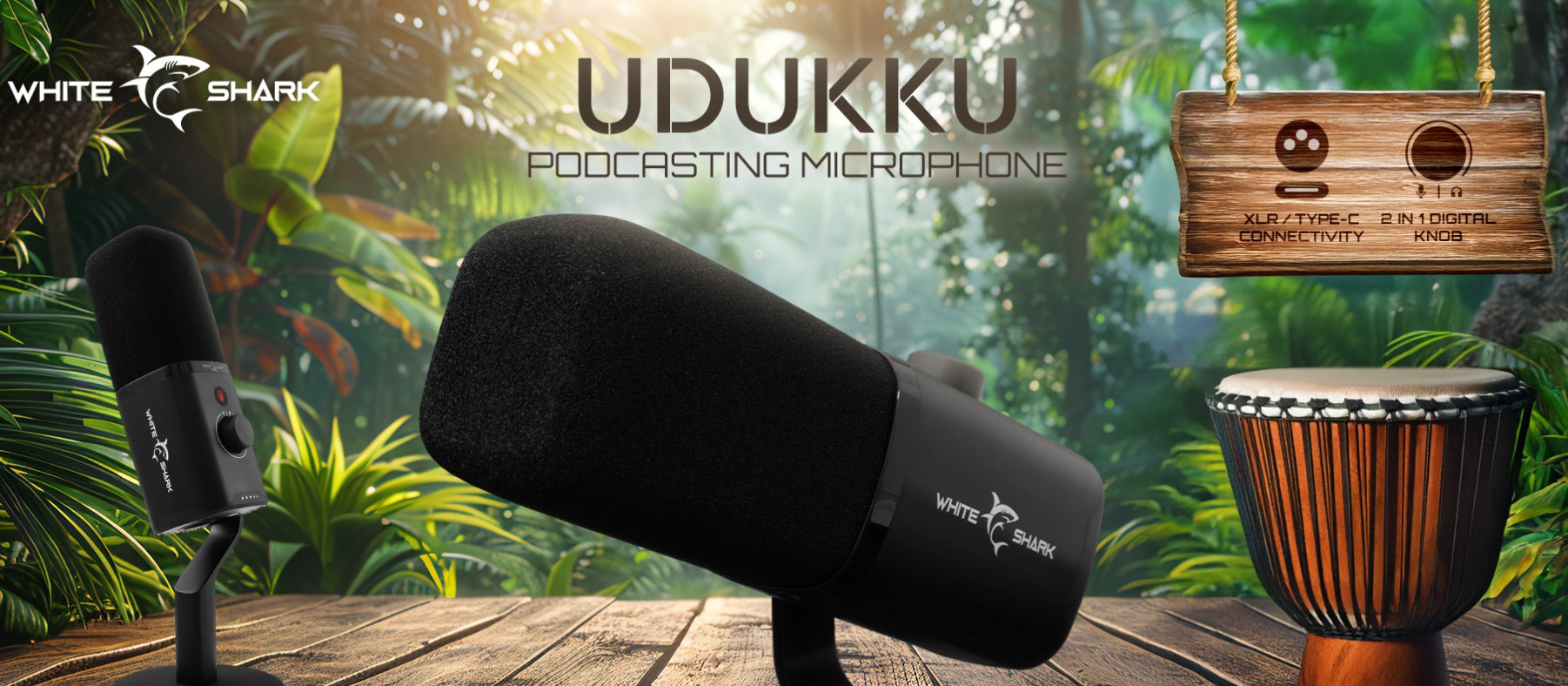 Microfono Dinamico USB-C™ Cardioide, UDUKKU WHITE SHARK - immagine 9