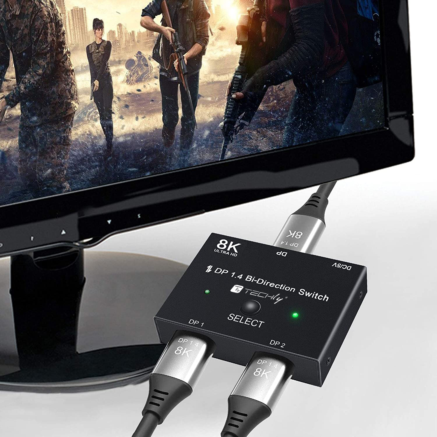 Switch Bidirezionale Convertitore Splitter DisplayPort 8K DP1.4 per Sorgenti Multiple e Display TECHLY - immagine 10