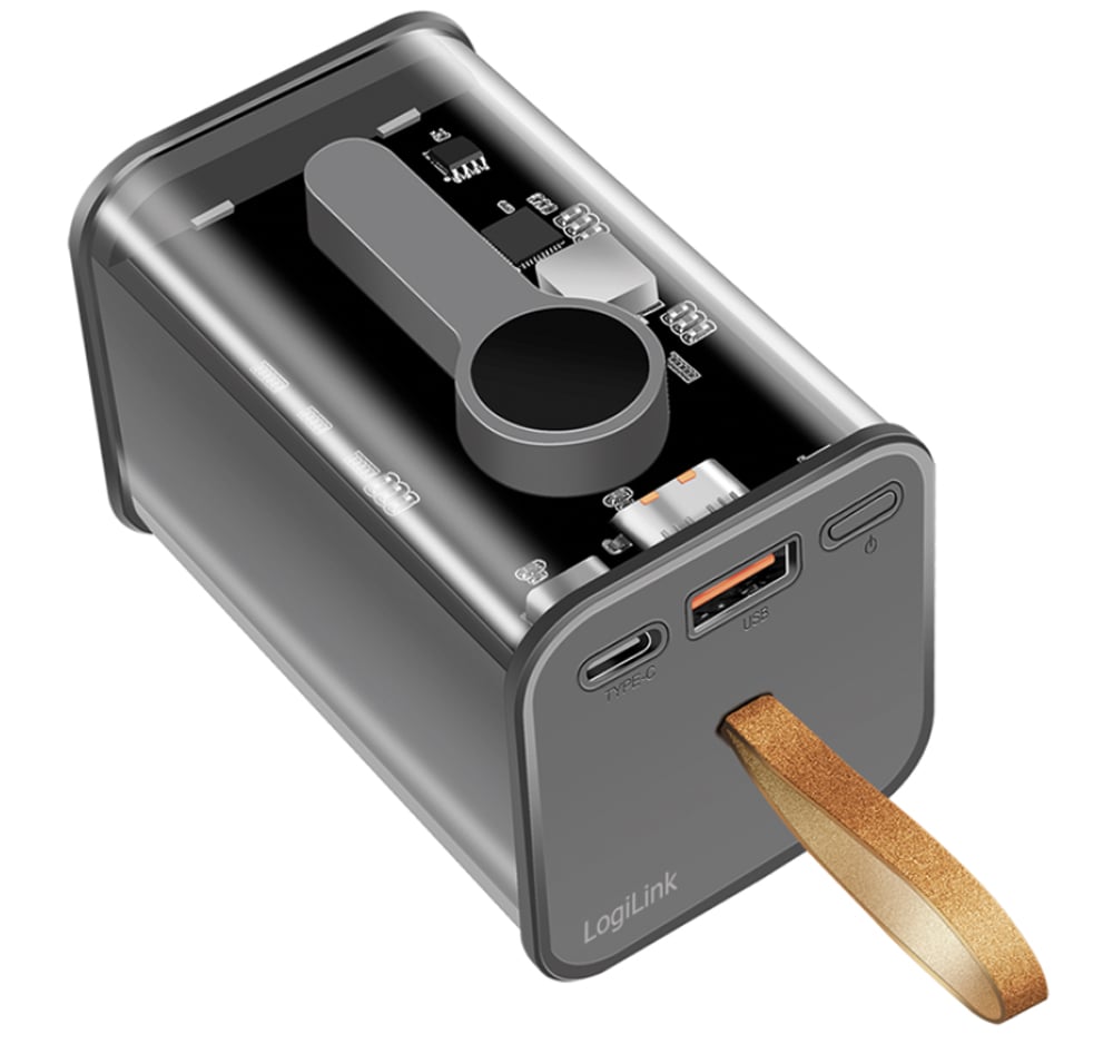 Power Bank 20000 mAh 1x USB-A 1x USB-C™ con Display PD & QC Trasparente LOGILINK - immagine 8