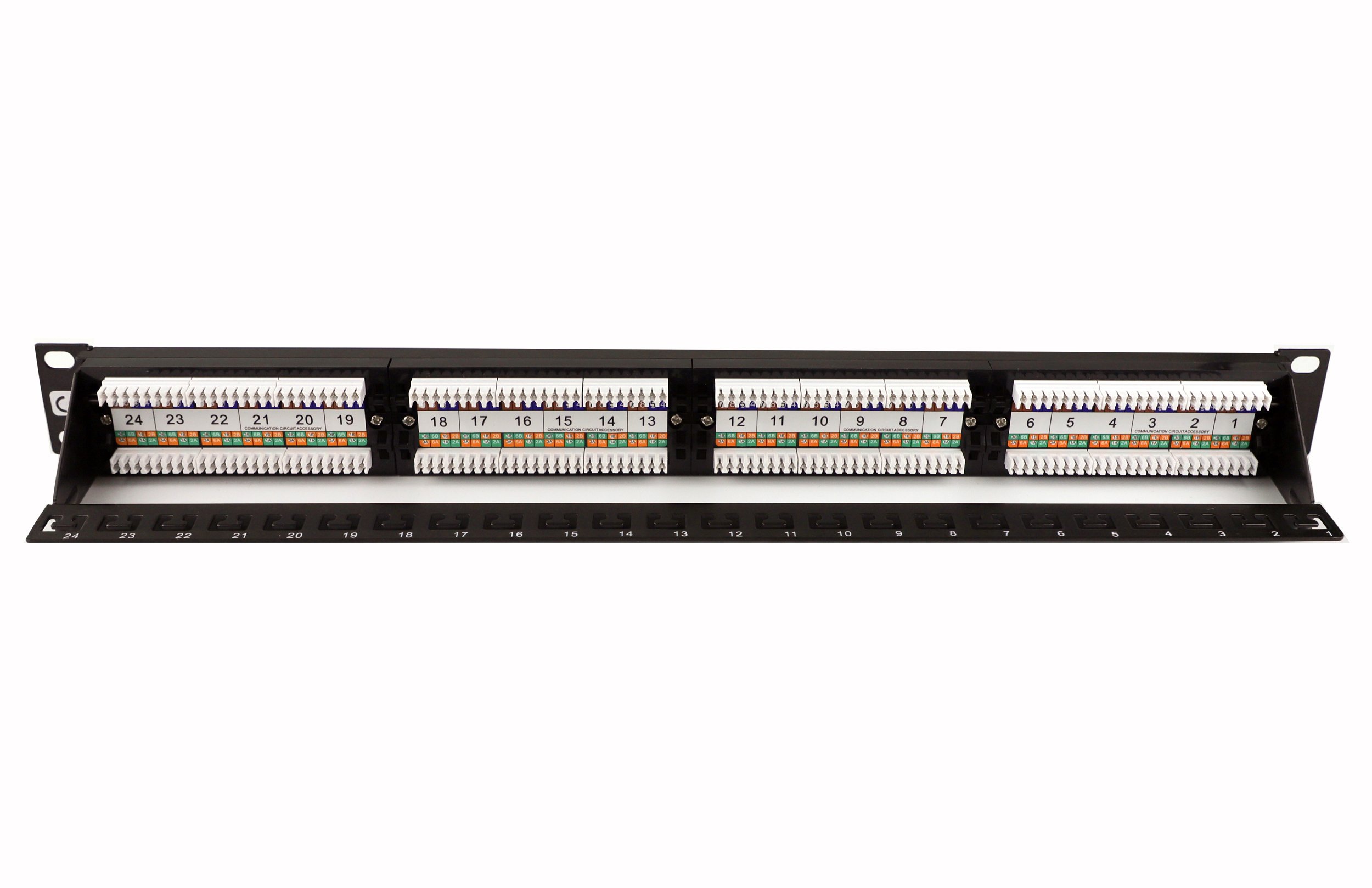 Pannello Patch UTP 24 Posti Cat.6 1U con barra gestione cavi removibile Nero TECHLY PROFESSIONAL - immagine 8