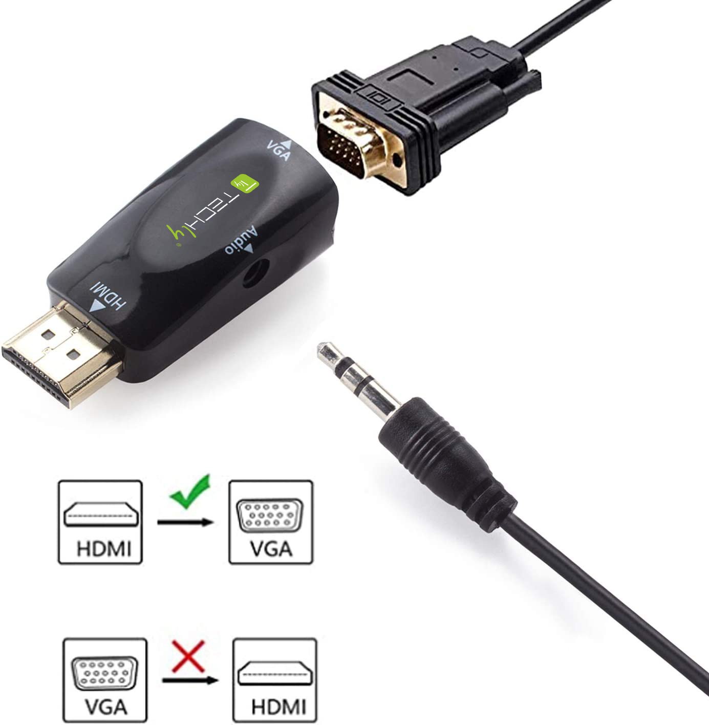 Mini Adattatore da HDMI a VGA con Audio TECHLY - immagine 9