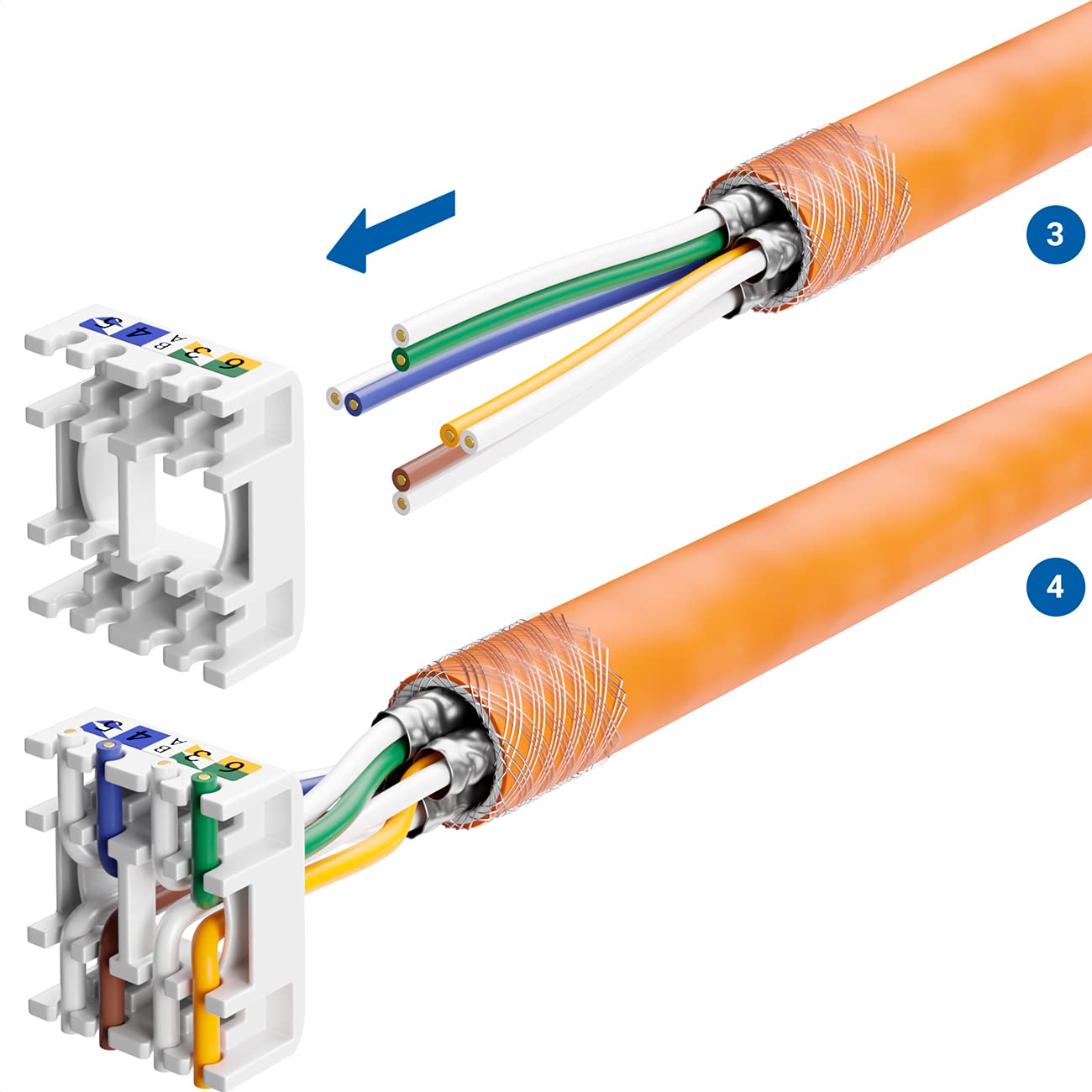 Frutto Keystone RJ45 Cat.6A STP Tool-Free 16.60mm TECHLY PROFESSIONAL - immagine 9