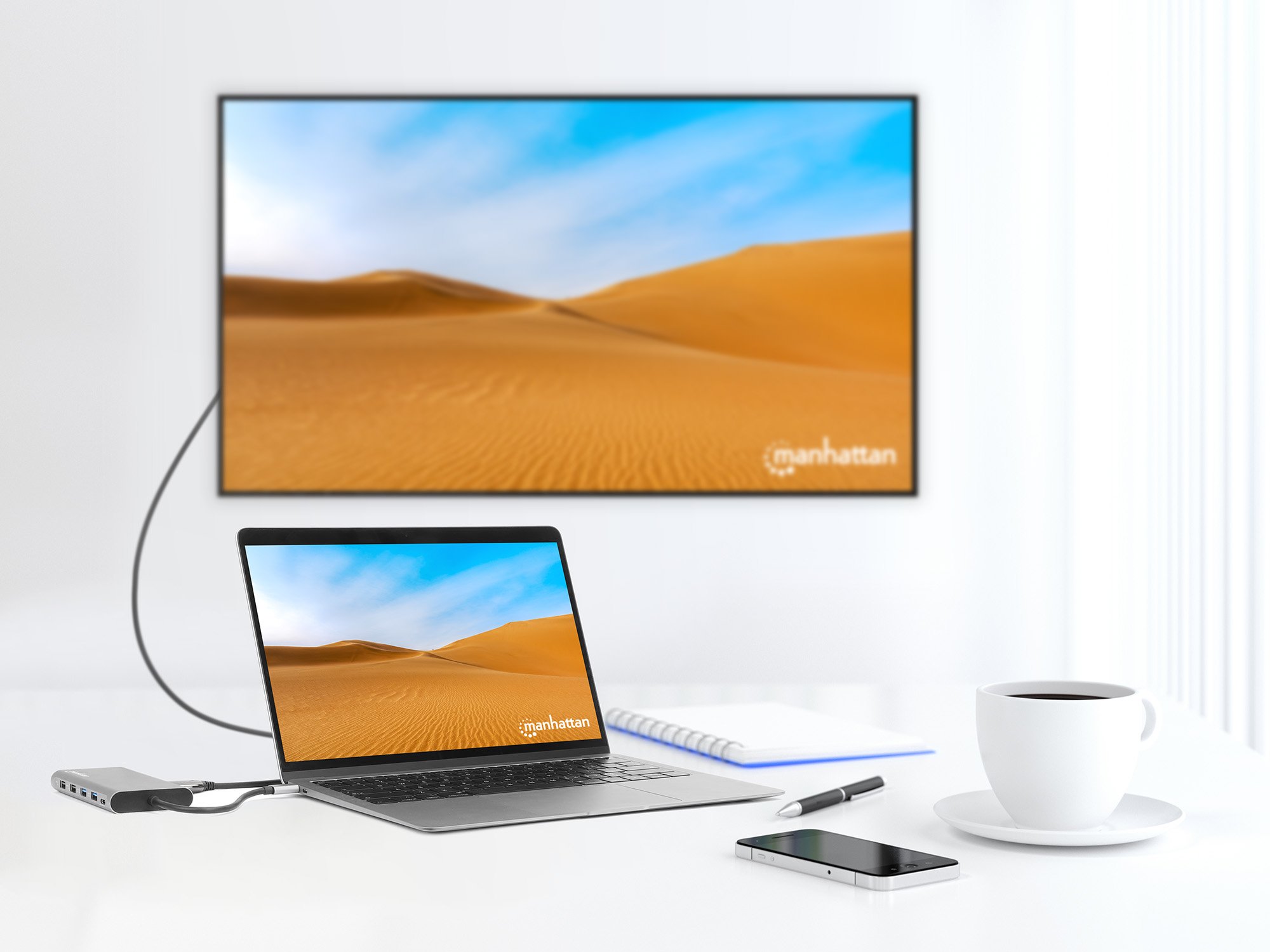 Docking Station USB-C™ PD 12-in-1 5 Porte USB SD e MicroSD HDMI con MST 4K MANHATTAN - immagine 9
