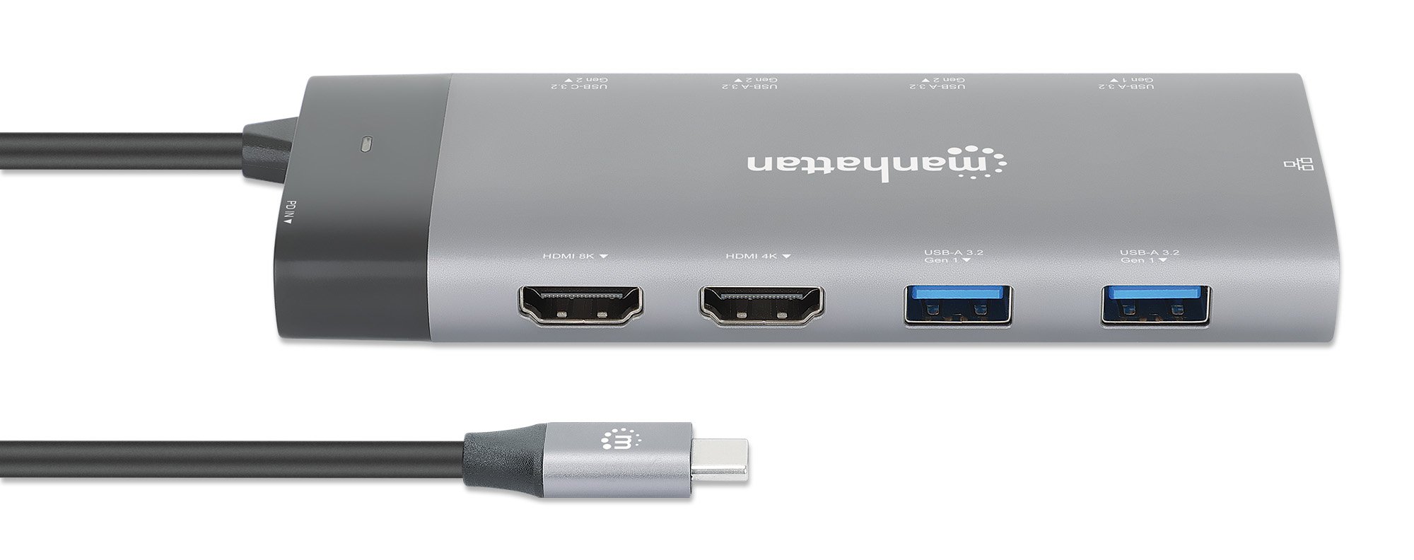 Docking Station USB-C™ PD Doppio Monitor 8K Multiporta 10 in 1 MANHATTAN - immagine 9
