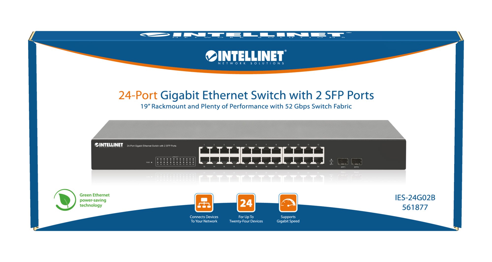 Gigabit Ethernet Switch 24 porte con 2 porte SFP INTELLINET - immagine 9