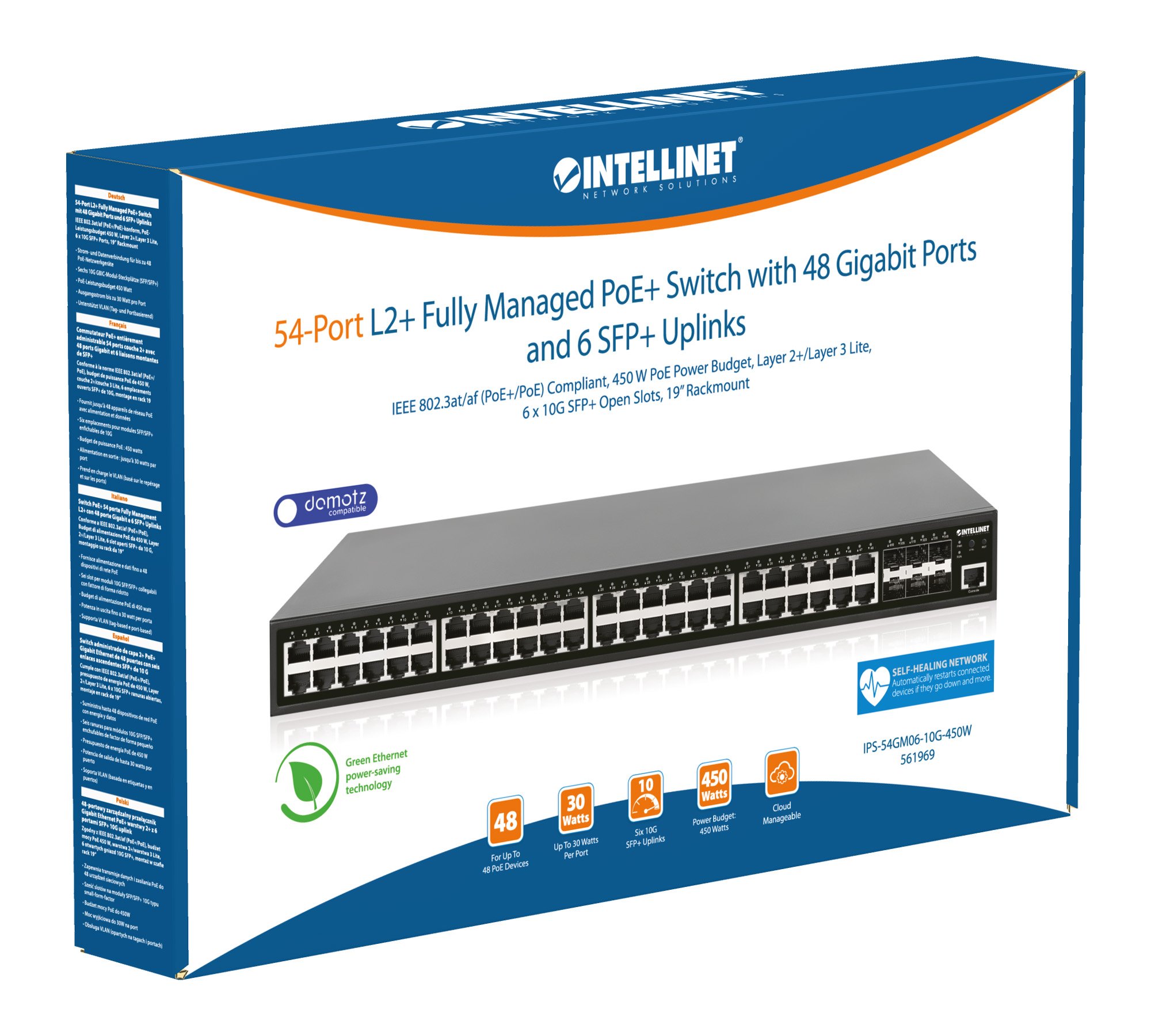Switch Gigabit Ethernet PoE+ 48 Porte Layer2+ Managed con Sei Slot 10 GbE INTELLINET - immagine 9