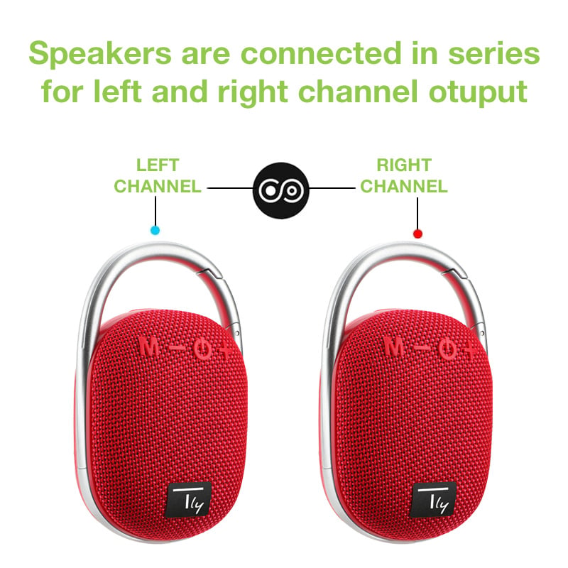Mini Altoparlante Wireless BT V5.3 Speaker Luce LED Vivavoce TF USB Rosso TECHLY - immagine 9