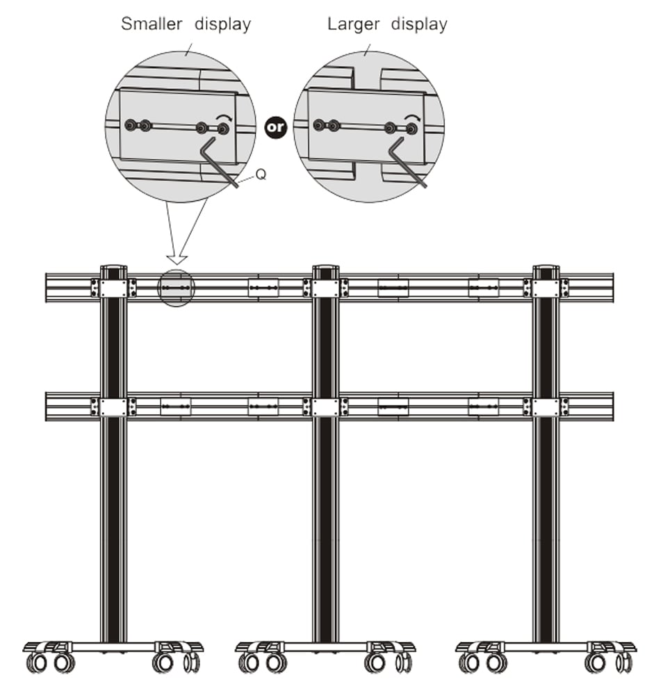 Supporto a Pavimento per 6 TV LCD/LED 22-55'' per Video Wall TECHLY - immagine 8