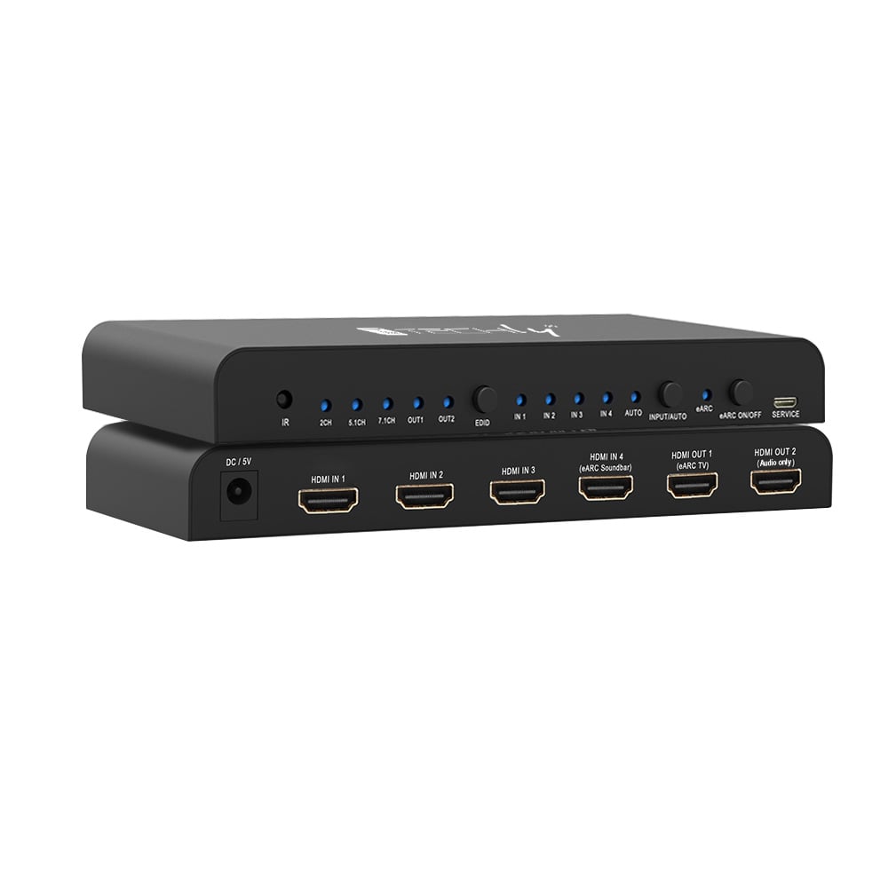 Switch HDMI 2.0 4x1 4K@60Hz con Splitter Audio eARC/ARC per Soundbar TECHLY - immagine 8