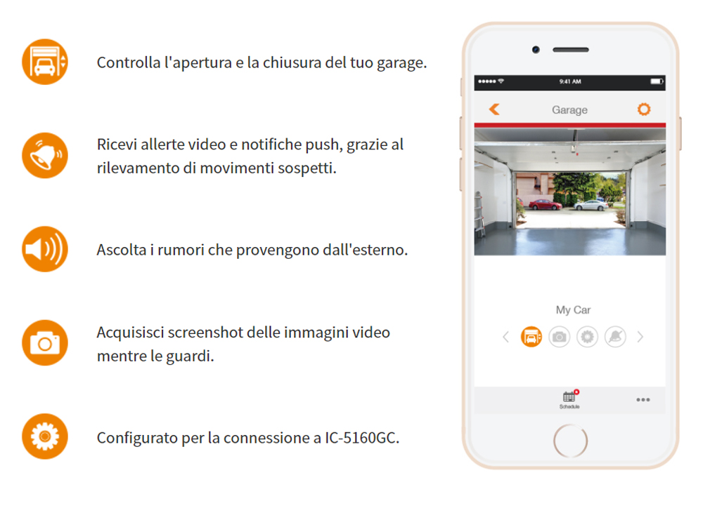 Telecamera da Garage Full HD Cloud Visione 180° Controllo per Porta, IC-5160GC EDIMAX - immagine 8