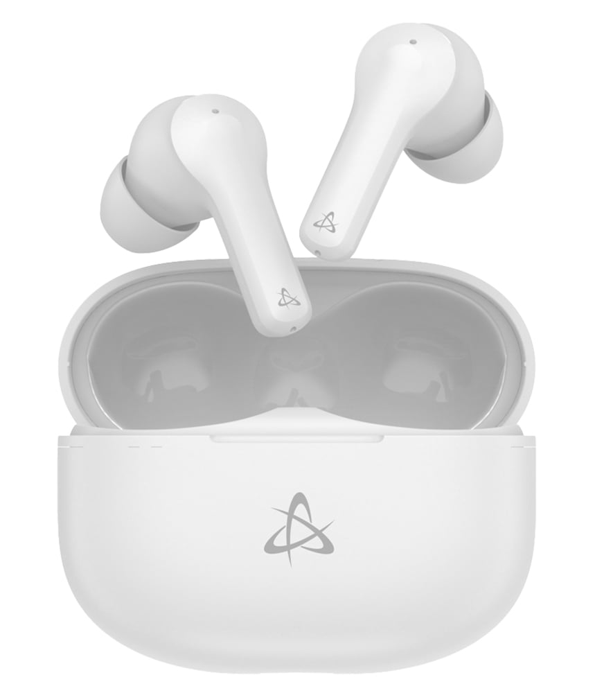 Auricolari Wireless BT v5.3 Cancellazione del Rumore con Custodia di Ricarica 2 in 1 Bianco SBOX
