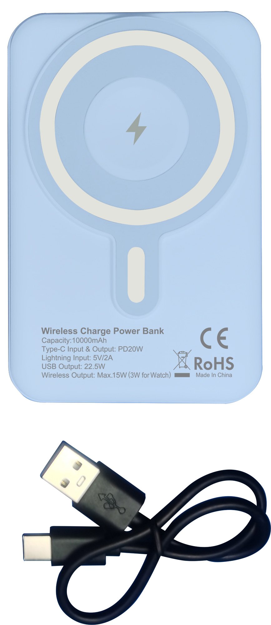 Power Bank Wireless Magnetico 3 in 1 con LED 10.000 mAh 22,5W Azzurro TECHLY - immagine 10
