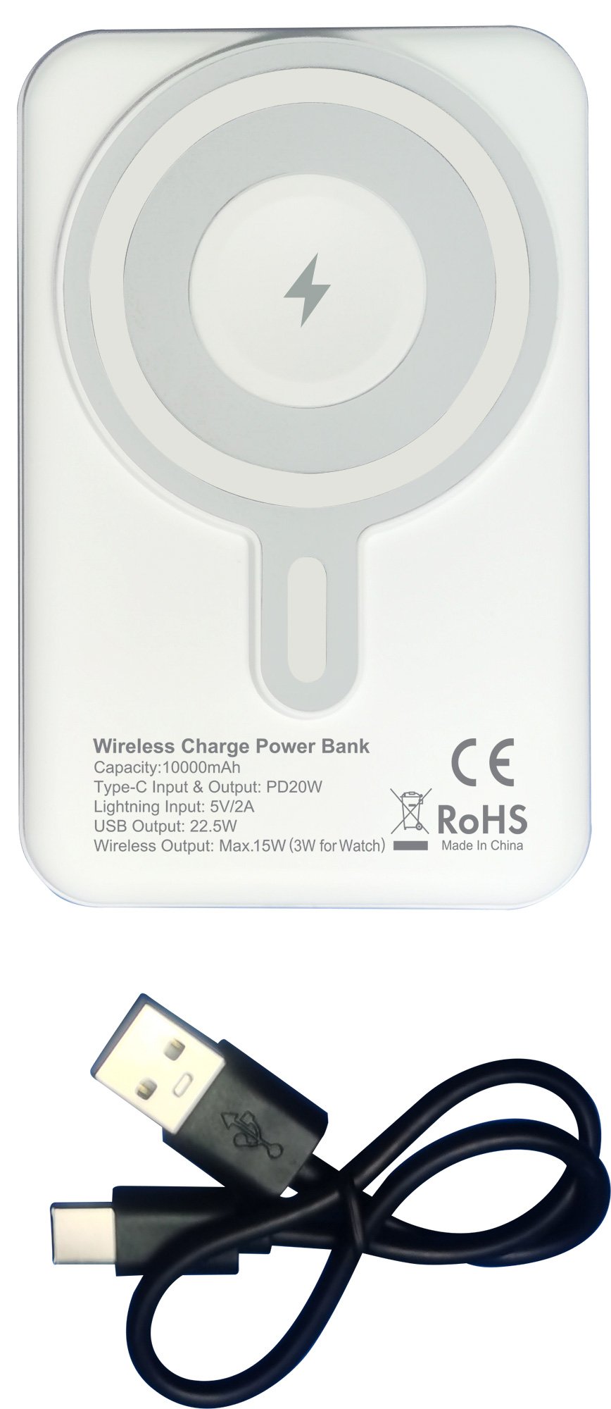 Power Bank Wireless Magnetico 3 in 1 con LED 10.000 mAh 22,5W Bianco TECHLY - immagine 10