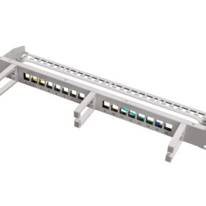 Pannello Patch 16 Posti Keystone Senza Frutti con Gestione Cavi Grigio LOGILINK