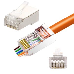 Confezione 100 Plug modulari RJ45 Passanti Cat6 STP TECHLY PROFESSIONAL