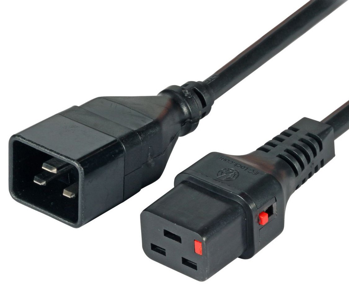 Cavo Prolunga C20 180&deg; a C19 180&deg; con Blocco IEC 1m OEM