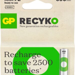 Blister 2 Batterie Ricaricabili Mini Stilo AAA 650 mAh GP BATTERIES